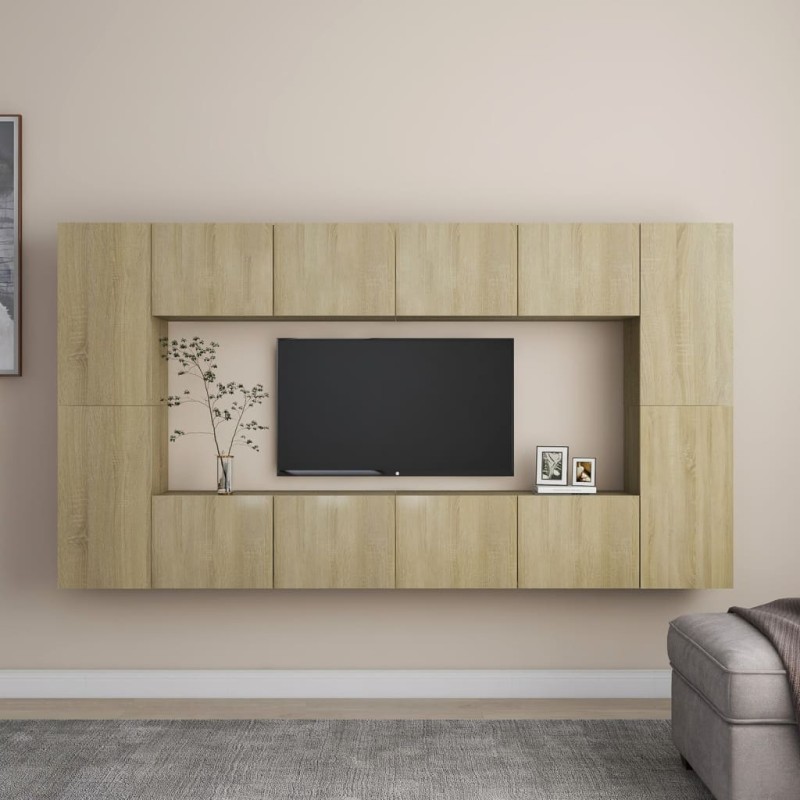 vidaXL 8-tlg. TV-Schrank-Set Sonoma-Eiche Holzwerkstoff vidaXL 8-tlg. TV-Schrank-Set Sonoma-Eiche Holzwerkstoff