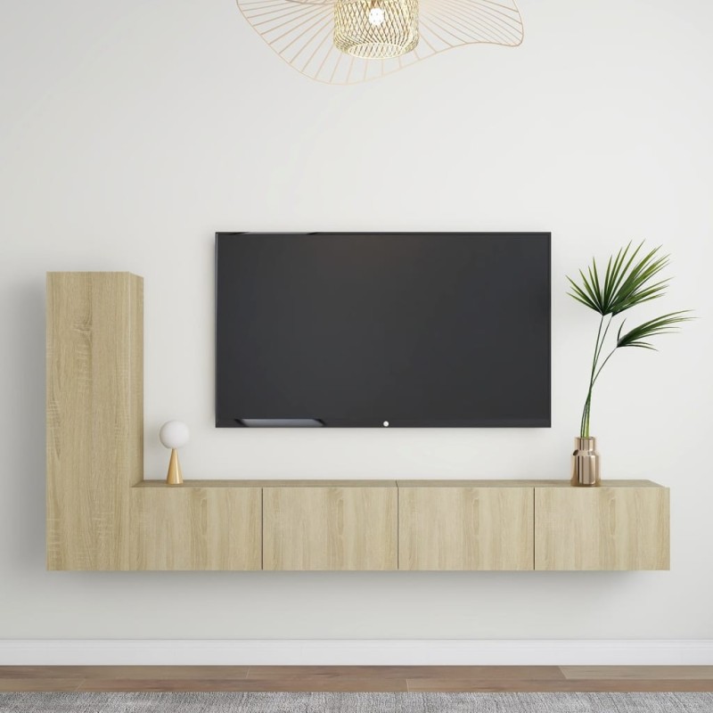 vidaXL 3-tlg. TV-Schrank-Set Sonoma-Eiche Holzwerkstoff vidaXL 3-tlg. TV-Schrank-Set Sonoma-Eiche Holzwerkstoff
