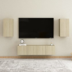 4-tlg. TV-Schrank-Set Sonoma-Eiche Holzwerkstoff