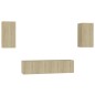 4-tlg. TV-Schrank-Set Sonoma-Eiche Holzwerkstoff 4-tlg. TV-Schrank-Set Sonoma-Eiche Holzwerkstoff