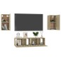 4-tlg. TV-Schrank-Set Sonoma-Eiche Holzwerkstoff 4-tlg. TV-Schrank-Set Sonoma-Eiche Holzwerkstoff