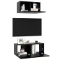 2-tlg. TV-Schrank-Set Schwarz Holzwerkstoff 2-tlg. TV-Schrank-Set Schwarz Holzwerkstoff