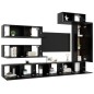 vidaXL 7-tlg. TV-Schrank-Set Schwarz Holzwerkstoff vidaXL 7-tlg. TV-Schrank-Set Schwarz Holzwerkstoff