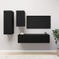 vidaXL 4-tlg. TV-Schrank-Set Schwarz Holzwerkstoff vidaXL 4-tlg. TV-Schrank-Set Schwarz Holzwerkstoff