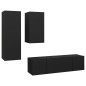 vidaXL 4-tlg. TV-Schrank-Set Schwarz Holzwerkstoff vidaXL 4-tlg. TV-Schrank-Set Schwarz Holzwerkstoff