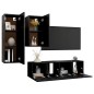 vidaXL 4-tlg. TV-Schrank-Set Schwarz Holzwerkstoff vidaXL 4-tlg. TV-Schrank-Set Schwarz Holzwerkstoff