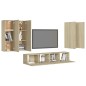 6-tlg. TV-Schrank-Set Sonoma-Eiche Holzwerkstoff 6-tlg. TV-Schrank-Set Sonoma-Eiche Holzwerkstoff