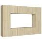 8-tlg. TV-Schrank-Set Sonoma-Eiche Holzwerkstoff 8-tlg. TV-Schrank-Set Sonoma-Eiche Holzwerkstoff