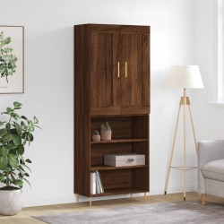 Highboard Braun Eichen-Optik 69,5x34x180 cm Holzwerkstoff
