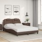 vidaXL Bettgestell mit Kopfteil Braun 140x190 cm Kunstleder