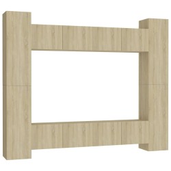 vidaXL 8-tlg. TV-Schrank-Set Sonoma-Eiche Holzwerkstoff