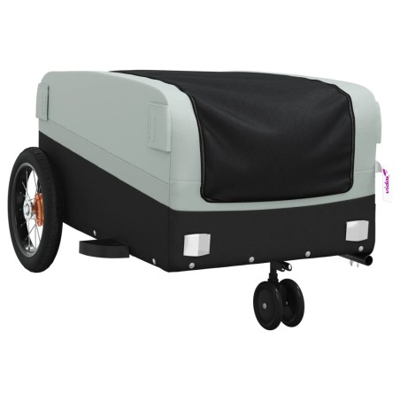 vidaXL Fahrradanhänger Schwarz und Grau 30 kg Eisen