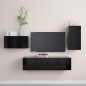 4-tlg. TV-Schrank-Set Schwarz Holzwerkstoff 4-tlg. TV-Schrank-Set Schwarz Holzwerkstoff