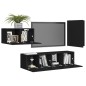 4-tlg. TV-Schrank-Set Schwarz Holzwerkstoff 4-tlg. TV-Schrank-Set Schwarz Holzwerkstoff