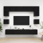 8-tlg. TV-Schrank-Set Schwarz Holzwerkstoff 8-tlg. TV-Schrank-Set Schwarz Holzwerkstoff