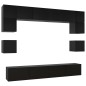 8-tlg. TV-Schrank-Set Schwarz Holzwerkstoff 8-tlg. TV-Schrank-Set Schwarz Holzwerkstoff
