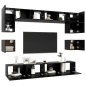 8-tlg. TV-Schrank-Set Schwarz Holzwerkstoff 8-tlg. TV-Schrank-Set Schwarz Holzwerkstoff