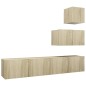 4-tlg. TV-Schrank-Set Sonoma-Eiche Holzwerkstoff 4-tlg. TV-Schrank-Set Sonoma-Eiche Holzwerkstoff