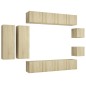 8-tlg. TV-Schrank-Set Sonoma-Eiche Holzwerkstoff 8-tlg. TV-Schrank-Set Sonoma-Eiche Holzwerkstoff