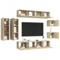 8-tlg. TV-Schrank-Set Sonoma-Eiche Holzwerkstoff 8-tlg. TV-Schrank-Set Sonoma-Eiche Holzwerkstoff