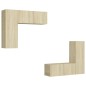 4-tlg. TV-Schrank-Set Sonoma-Eiche Holzwerkstoff 4-tlg. TV-Schrank-Set Sonoma-Eiche Holzwerkstoff