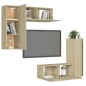 4-tlg. TV-Schrank-Set Sonoma-Eiche Holzwerkstoff 4-tlg. TV-Schrank-Set Sonoma-Eiche Holzwerkstoff
