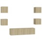 6-tlg. TV-Schrank-Set Sonoma-Eiche Holzwerkstoff 6-tlg. TV-Schrank-Set Sonoma-Eiche Holzwerkstoff