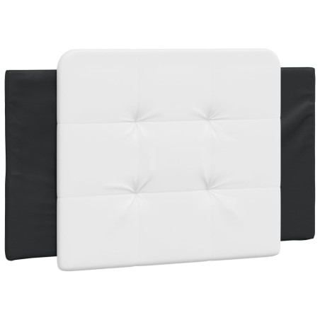 vidaXL Bettgestell mit LED Schwarz und Weiß 90x200 cm Kunstleder
