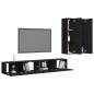 4-tlg. TV-Schrank-Set Schwarz Holzwerkstoff 4-tlg. TV-Schrank-Set Schwarz Holzwerkstoff