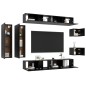 8-tlg. TV-Schrank-Set Schwarz Holzwerkstoff 8-tlg. TV-Schrank-Set Schwarz Holzwerkstoff