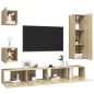 5-tlg. TV-Schrank-Set Sonoma-Eiche Holzwerkstoff 5-tlg. TV-Schrank-Set Sonoma-Eiche Holzwerkstoff