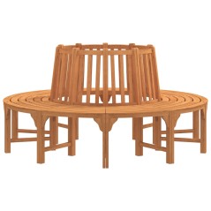 vidaXL Baumbank Rund Ø208 cm Massivholz Eukalyptus