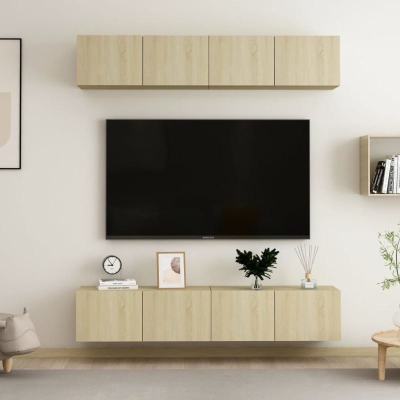 TV-Schränke 4 Stk. Sonoma-Eiche 80x30x30 cm Holzwerkstoff TV-Schränke 4 Stk. Sonoma-Eiche 80x30x30 cm Holzwerkstoff