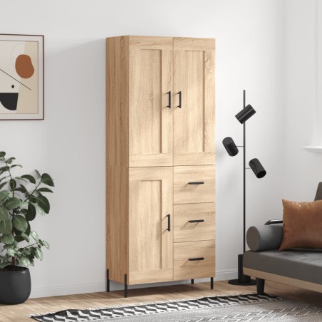 Highboard Sonoma-Eiche 69,5x34x180 cm Holzwerkstoff
