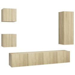 vidaXL 5-tlg. TV-Schrank-Sets Sonoma-Eiche Holzwerkstoff