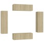 4-tlg. TV-Schrank-Set Sonoma-Eiche Holzwerkstoff 4-tlg. TV-Schrank-Set Sonoma-Eiche Holzwerkstoff