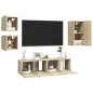 5-tlg. TV-Schrank-Set Sonoma-Eiche Holzwerkstoff 5-tlg. TV-Schrank-Set Sonoma-Eiche Holzwerkstoff