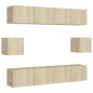 6-tlg. TV-Schrank-Set Sonoma-Eiche Holzwerkstoff 6-tlg. TV-Schrank-Set Sonoma-Eiche Holzwerkstoff