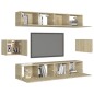 6-tlg. TV-Schrank-Set Sonoma-Eiche Holzwerkstoff 6-tlg. TV-Schrank-Set Sonoma-Eiche Holzwerkstoff