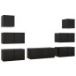 vidaXL 7-tlg. TV-Schrank-Set Schwarz Holzwerkstoff vidaXL 7-tlg. TV-Schrank-Set Schwarz Holzwerkstoff