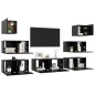 vidaXL 7-tlg. TV-Schrank-Set Schwarz Holzwerkstoff vidaXL 7-tlg. TV-Schrank-Set Schwarz Holzwerkstoff