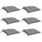 vidaXL Stuhlkissen 6 Stk. Grau 40x40x7 cm Oxford-Gewebe