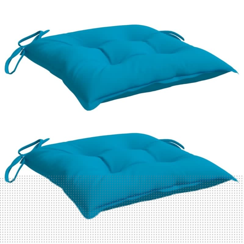vidaXL Stuhlkissen 2 Stk. Hellblau 40x40x7 cm Oxford-Gewebe