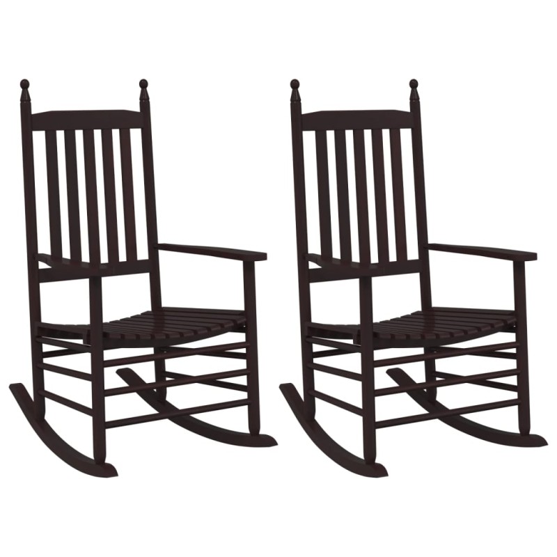 vidaXL Schaukelstühle mit Gebogenen Sitzen 2 Stk. Braun Pappelholz vidaXL Schaukelstühle mit Gebogenen Sitzen 2 Stk. Braun Pappelholz