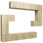 8-tlg. TV-Schrank-Set Sonoma-Eiche Holzwerkstoff 8-tlg. TV-Schrank-Set Sonoma-Eiche Holzwerkstoff
