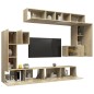 8-tlg. TV-Schrank-Set Sonoma-Eiche Holzwerkstoff 8-tlg. TV-Schrank-Set Sonoma-Eiche Holzwerkstoff
