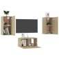 3-tlg. TV-Schrank-Set Sonoma-Eiche Holzwerkstoff 3-tlg. TV-Schrank-Set Sonoma-Eiche Holzwerkstoff