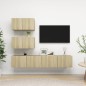 4-tlg. TV-Schrank-Set Sonoma-Eiche Holzwerkstoff 4-tlg. TV-Schrank-Set Sonoma-Eiche Holzwerkstoff