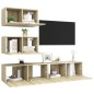4-tlg. TV-Schrank-Set Sonoma-Eiche Holzwerkstoff 4-tlg. TV-Schrank-Set Sonoma-Eiche Holzwerkstoff