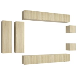 8-tlg. TV-Schrank-Set Sonoma-Eiche Holzwerkstoff